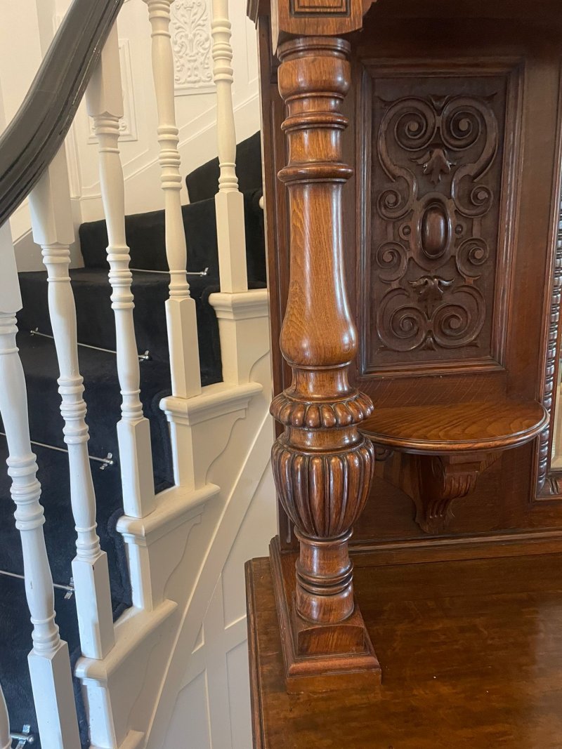 Outstanding Quality Antique Victorian Carved Oak Sideboard - Image 7